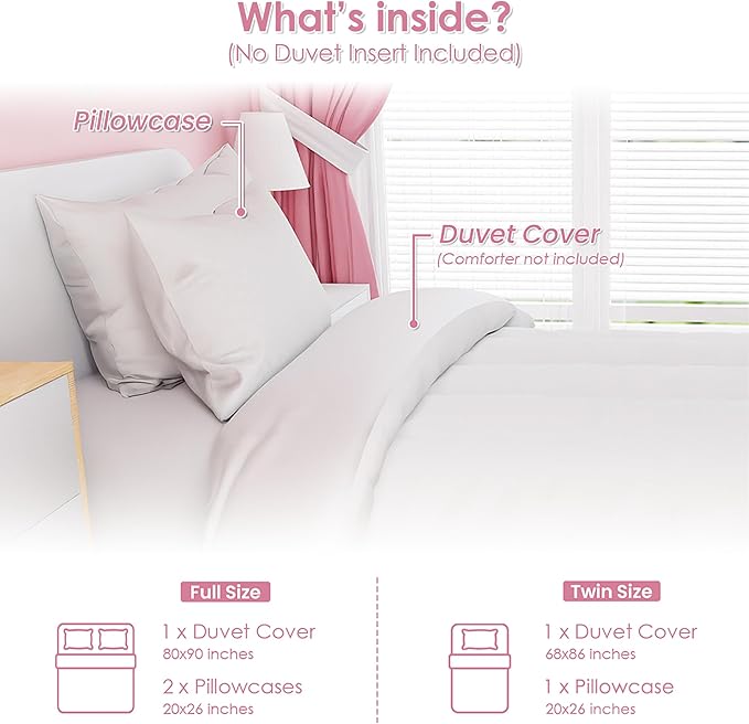 SANDJEST White Duvet Cover Sets Full Size - Image 2
