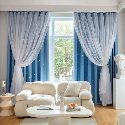 Star Blackout Curtains for Bedroom by Loyala