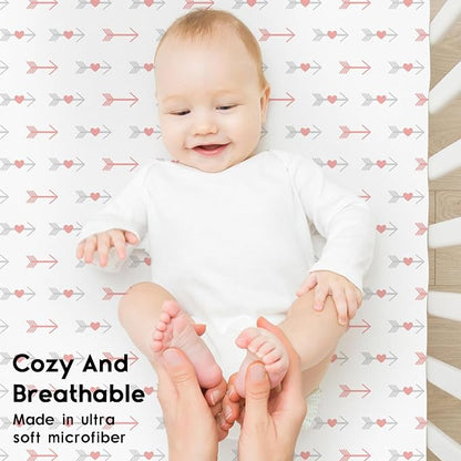 Yoofoss Baby Crib Sheets for Boys Girls, Fitted Crib Sheet 2 Pack for Standard - Image 4