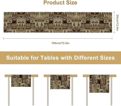 Wildlife Bear Table Runner, Rustic Cabin Animal Farmhouse Table Runner - Image 7