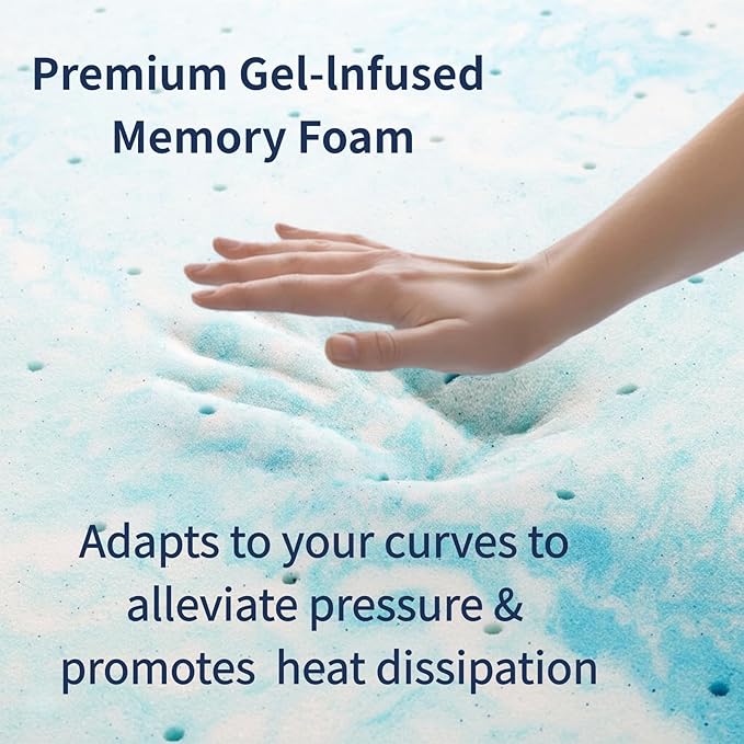 Ballad 3 Inch Gel Memory Foam Mattress Topper Twin Size, High Density Cooling - Image 4