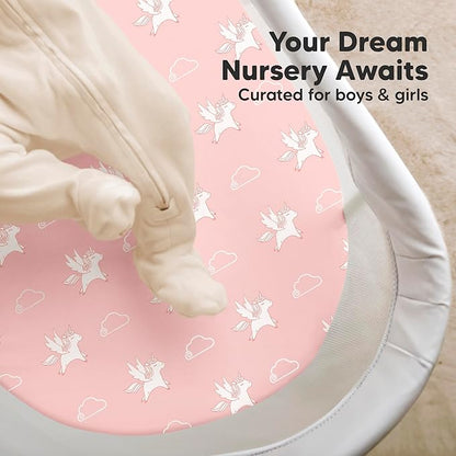 2-Pack Organic Bassinet Sheets for Girls, Boys - Image 8
