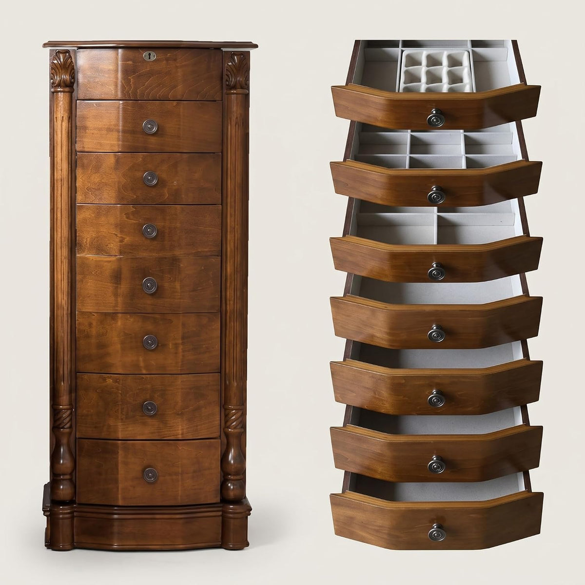 hives and honey annette standing jewelry armoire, locking, package contents