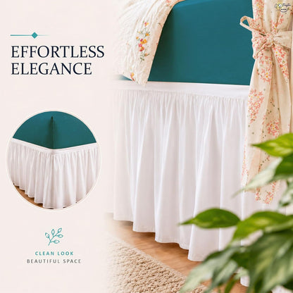 cottington lane extra long college dorm bed skirt, side view