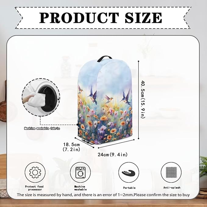 Hummingbird Daisy Purple Blender Cover Kitchen Appliance Anti Fingerprint Dust - Image 6