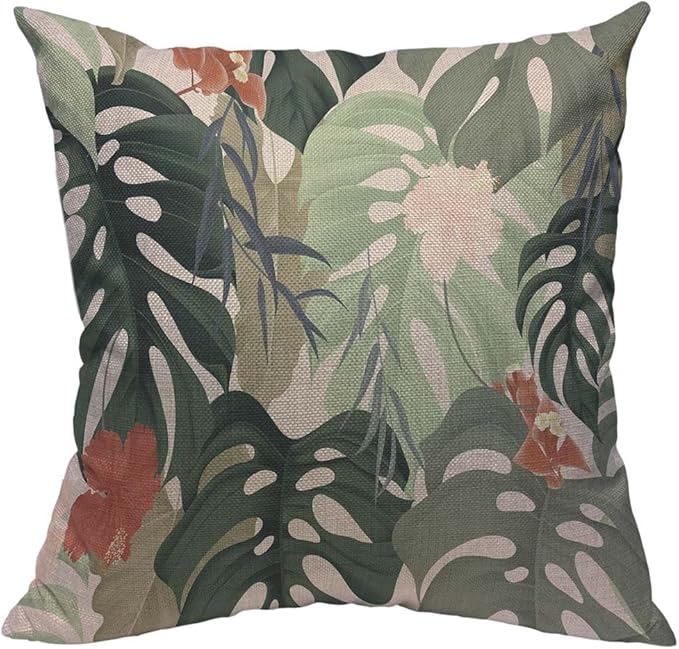 TKS MITLAN Hibiscus Flowers Pillow Covers 18 x 18 Inch Tropical Plants by TKS+MITLAN