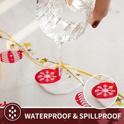 Christmas Rectangle Table Cloth, 100% Waterproof Tablecloth, Christmas - Image 2