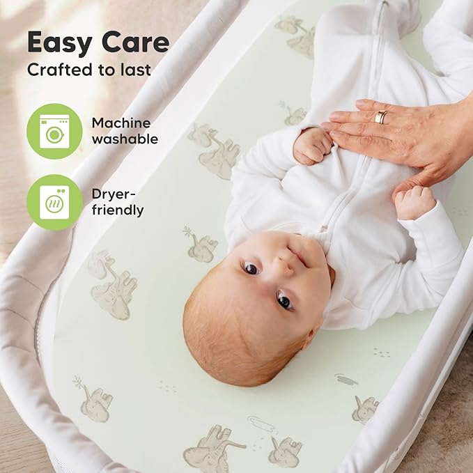 2-Pack Organic Bassinet Sheets for Girls, Boys - Image 7