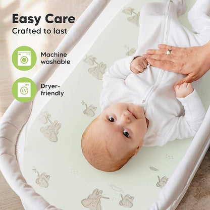2-Pack Organic Bassinet Sheets for Girls, Boys - Image 7
