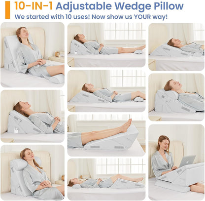 sasttie adjustable wedge pillow set for after surgery, close-up detail