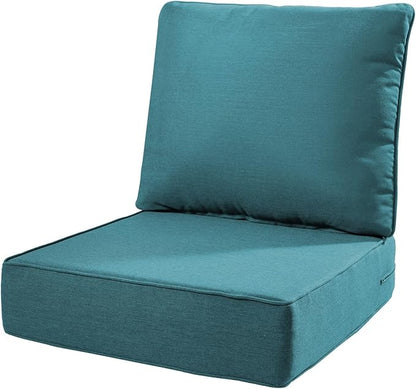 6" Thick Outdoor Cushions 22x24x6, 1-Set Deep Seat Patio Cushions by Pugire