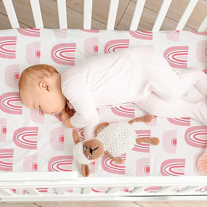 Gllquen Baby Bassinet Sheets 4 Pack, Breathable Cozy Fitted Mattress Sheet - Image 2