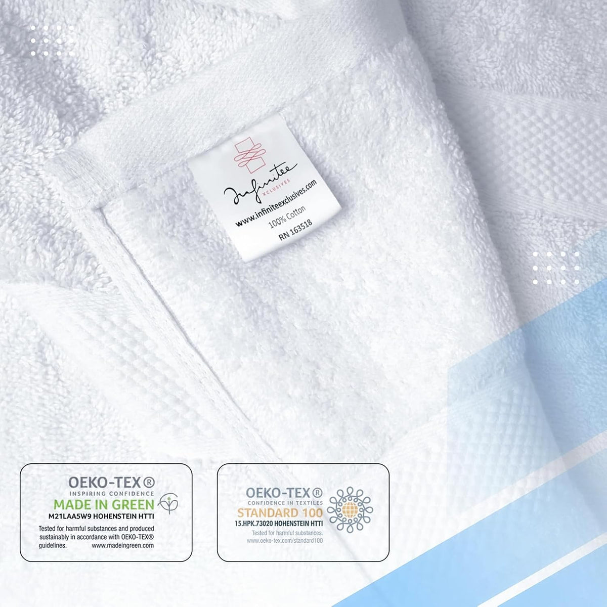 infinitee xclusives 100% ring-spun cotton bath towels for showing dimensions