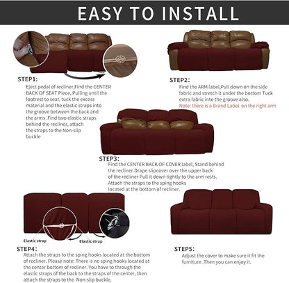 Easy-Going 8 Pieces Recliner Sofa Stretch Sofa Slipcover Sofa Cover Furniture - Image 4