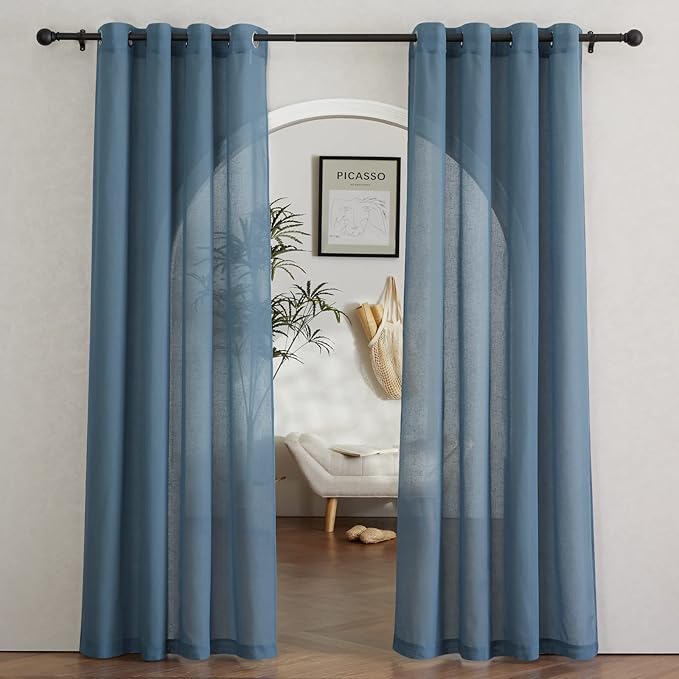 NICETOWN Flax Linen Sheer Curtains by NICETOWN