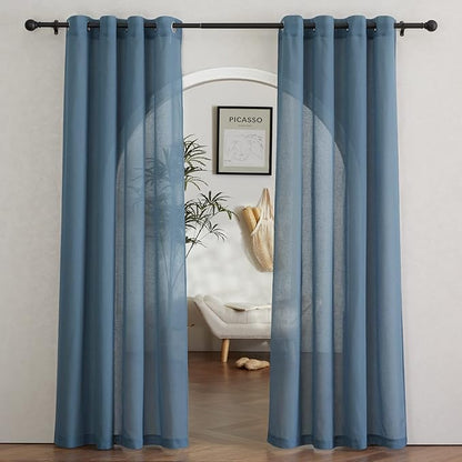 NICETOWN Flax Linen Sheer Curtains by NICETOWN