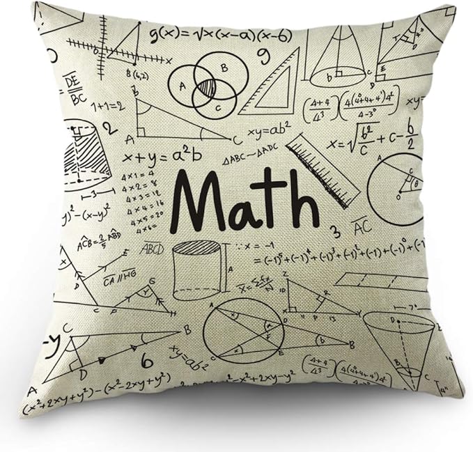 Moslion Education Pillow Cover Physics Mathematical Formula Doodle School Angle by Moslion