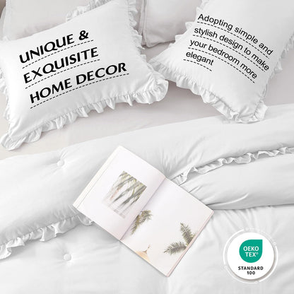 harborest full comforter - white ruffle comforter for, side view