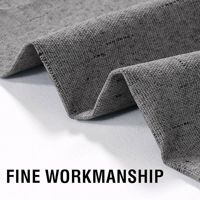 H.VERSAILTEX Linen Look 100% Blackout Curtains 45 Inches Long - Image 4