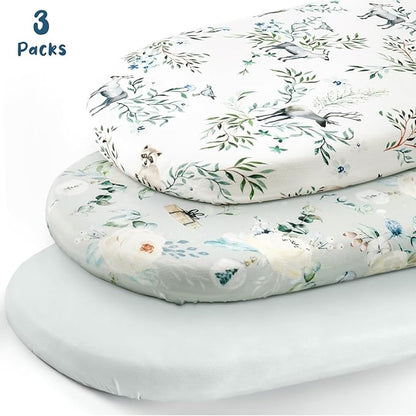 Stretchy Ultra Soft Fitted Bassinet Sheet Set 3 Pack, Universal Fit - Image 2