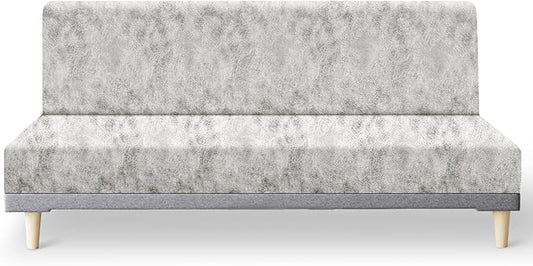 molasofa Leather Like Stretch Futon Slipcover Armless Futon Bed Sofa Cover by Molasofa