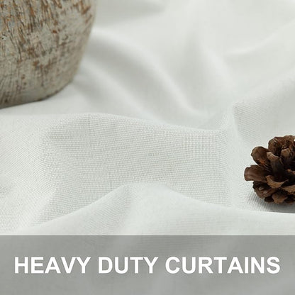 Ivory Blackout Curtains 90 Inches Long 2 Panel Light Blocking Patio Drape - Image 2
