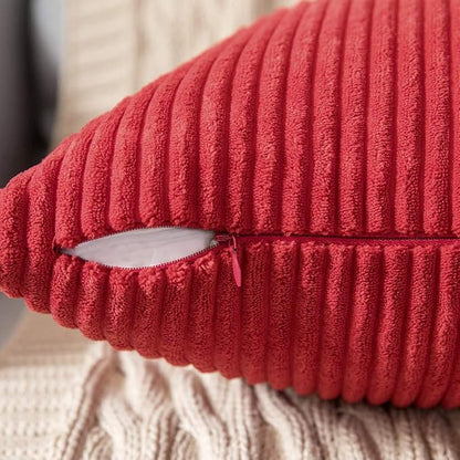 MIULEE Winter Pack of 2 Corduroy Pillow Covers 12 x 20 Inch Lumbar Christmas - Image 2