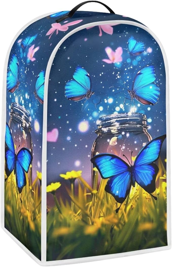 Talayituse Butterfly Flower Print Blender Dust Cover, Fingerprint Protection - Image 2