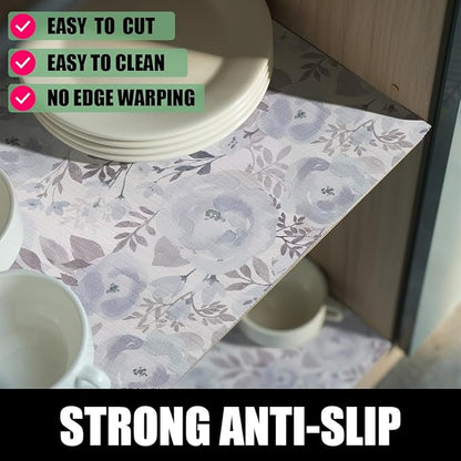 Blue Floral Shelf and Drawer Liner - Image 2