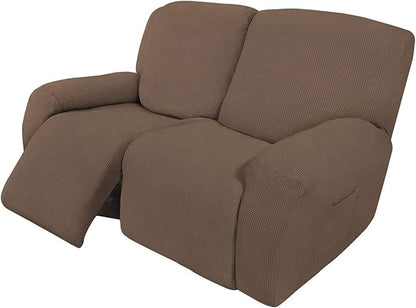 Easy-Going 6 Pieces Recliner Loveseat Stretch Sofa Slipcover Sofa Cover by Easy-Going