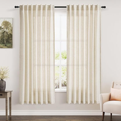 Nanspring Warm Beige Curtains 72 Inch Length by Nanspring