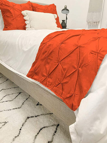 Bed Runner Set - 100% Pure Cotton 800 Thread Count - Luxury 1 Pinch Pleated Bed - Image 3