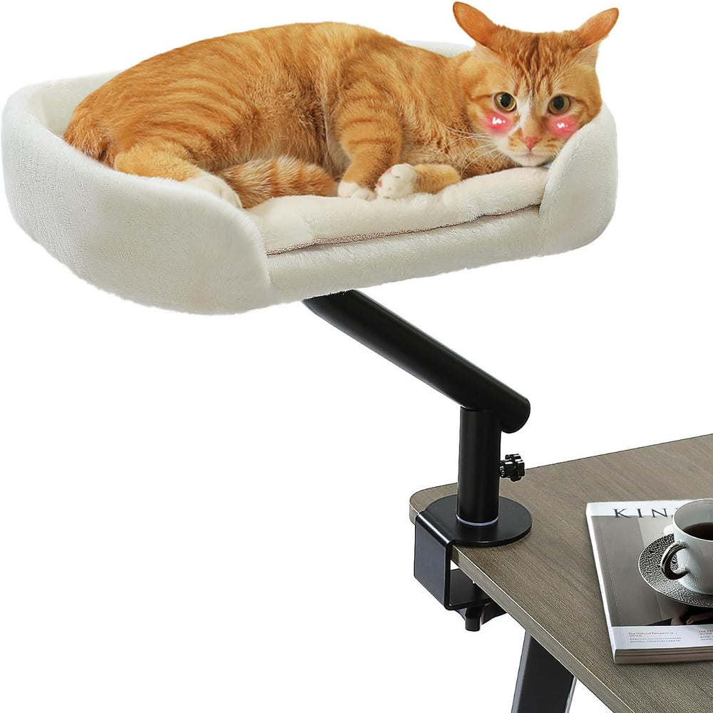 PAWZ Road Cat Desk Bed 360°Rotating Supports to 50 Lbs Cozy Nest for Desk