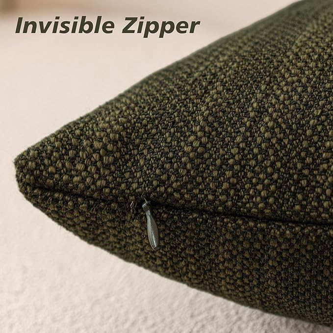 Foindtower Set of 2 Decorative Textured Burlap Linen Throw Pillow Covers - Image 2