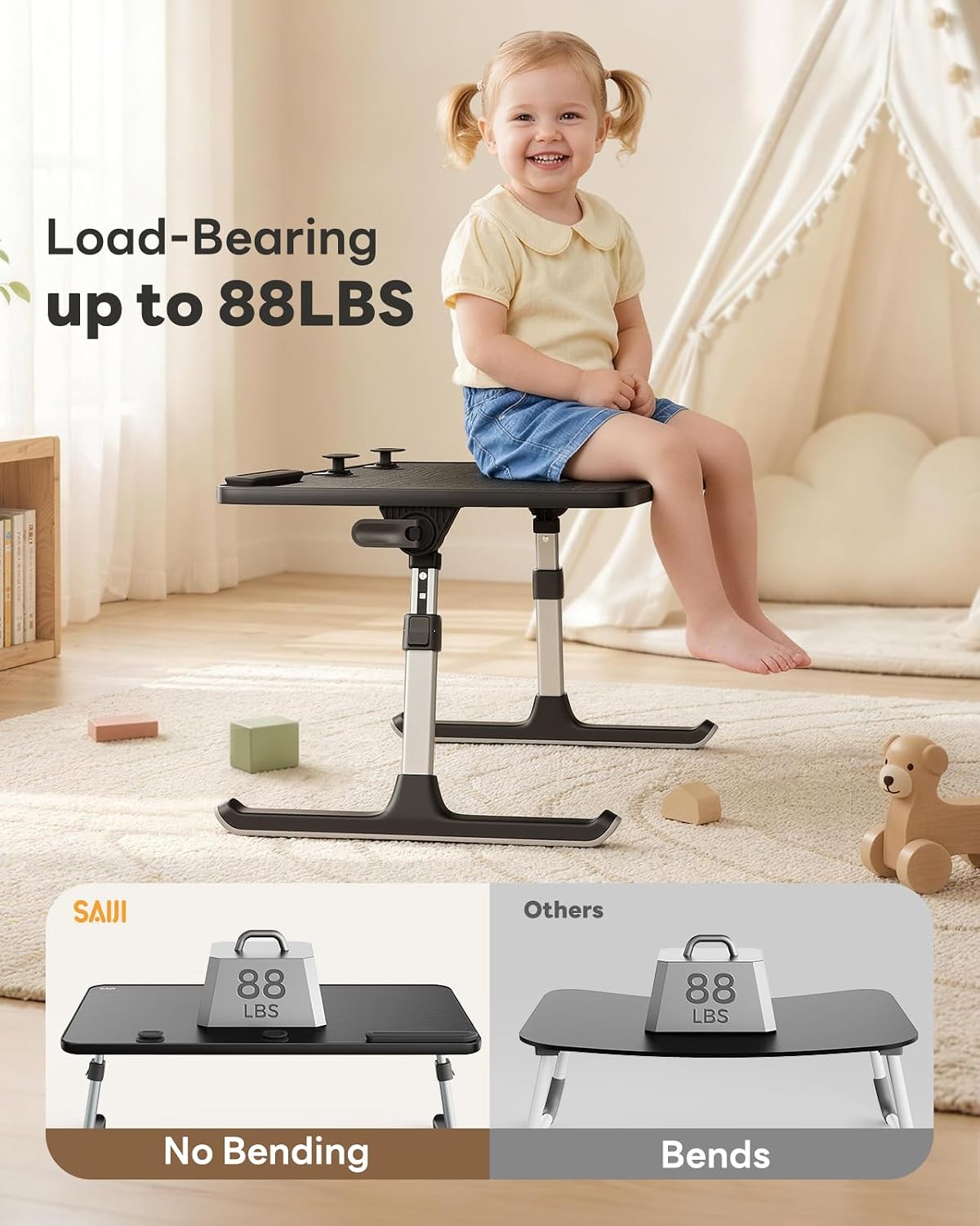 laptop desk for bed, saiji lap desks bed, side view