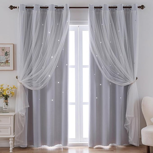 indistar Star Cutout Kids Window Blackout Curtains by indistar