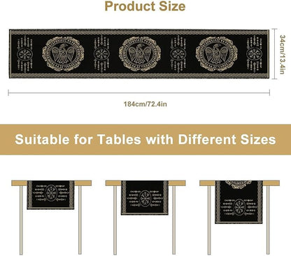 Nordic Vikings Table Runner, Viking Raven Rune Mythology Aesthetic Table Runner - Image 7