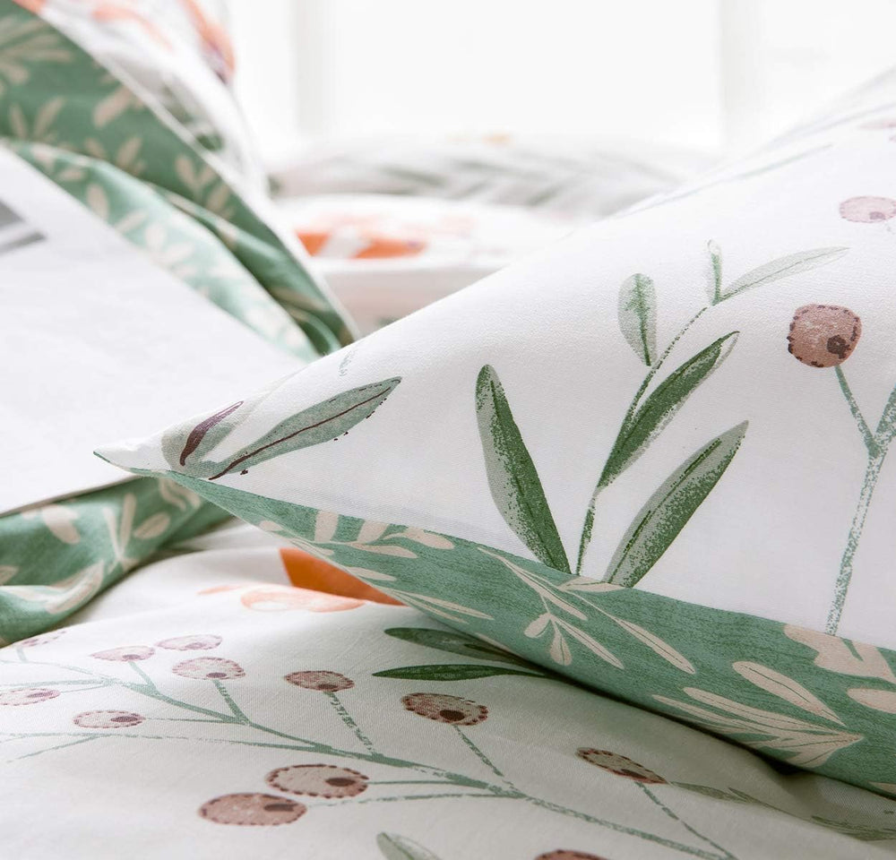 SLEEPBELLA Duvet Cover Set 600 Thread Count Cotton Bedding Set (Full, White&a...