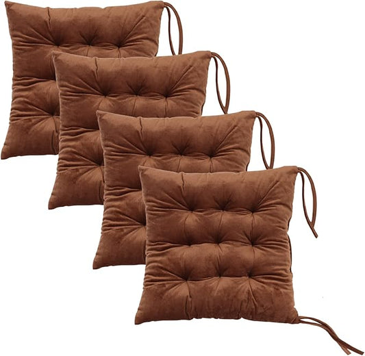 Set of 4 Square Chair Pads Indoor Seat Cushions Pillows by MissSoul