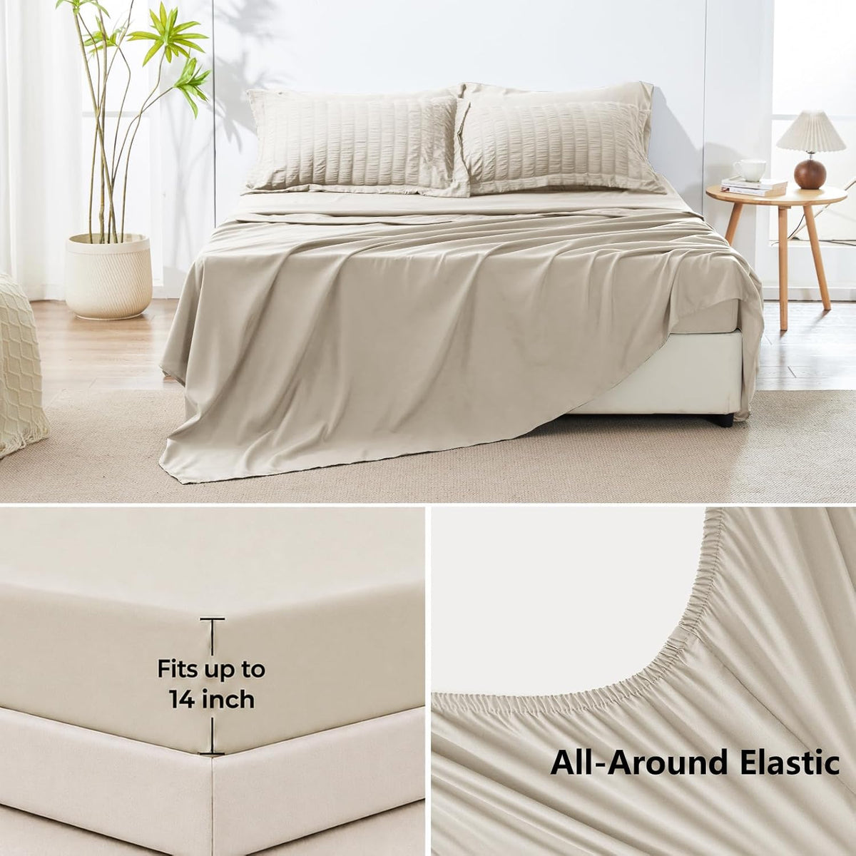 himeet queen comforter set, 7-piece seersucker bed in, package contents