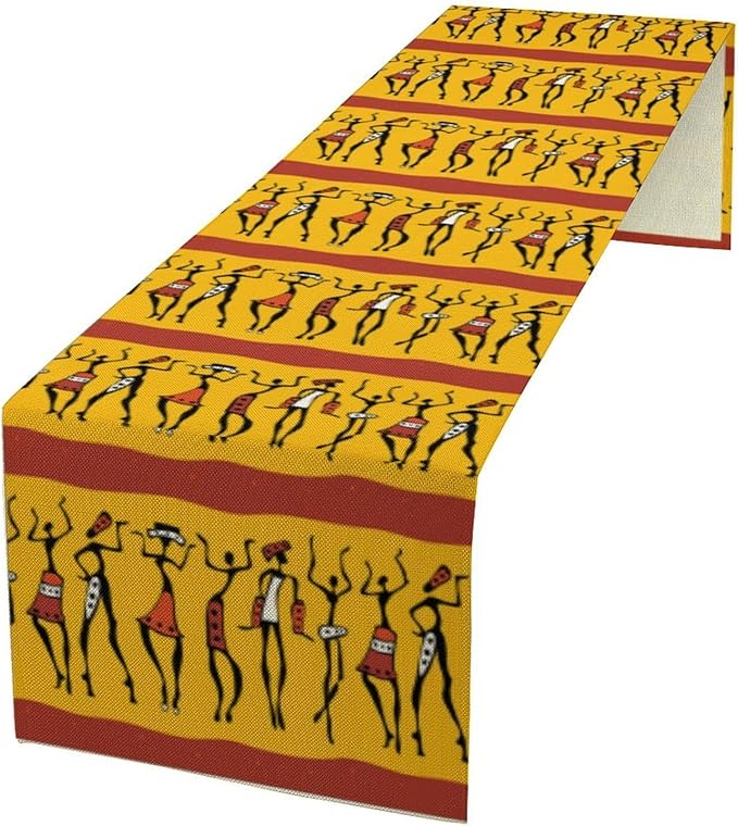 African Woman Table Runner, Ethnic American Juneteenth Heritage Festival by ShiTingYu