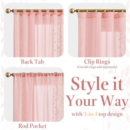 jinchan Winslow Sheer Curtains 96 Inch - Image 8