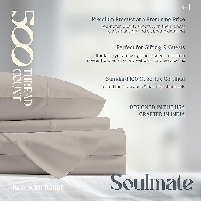 Mayfair Linen 500 Thread Count Split King Sheets Sets - Image 7