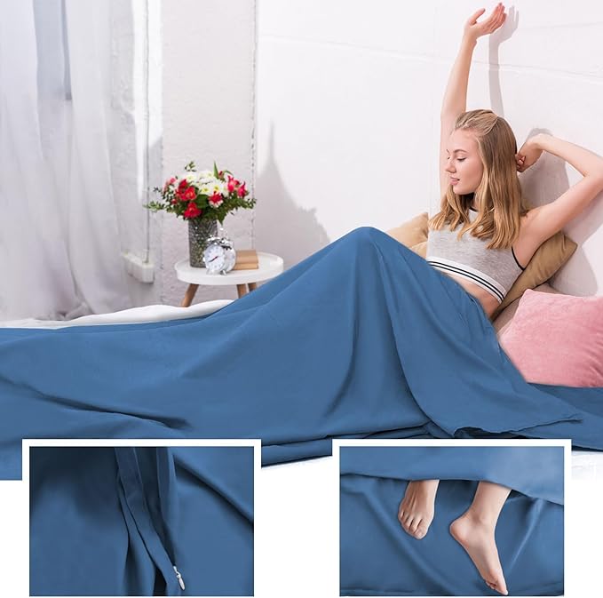 Sleeping Bag Liner, Travel Sheet & Adult Sleep Sack, Camping Sheets Travel - Image 5