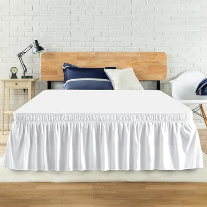Full Bed Skirt, Elastic Wrap Around Bed Skirt Full Size, Bed Skirts by ANARACHON