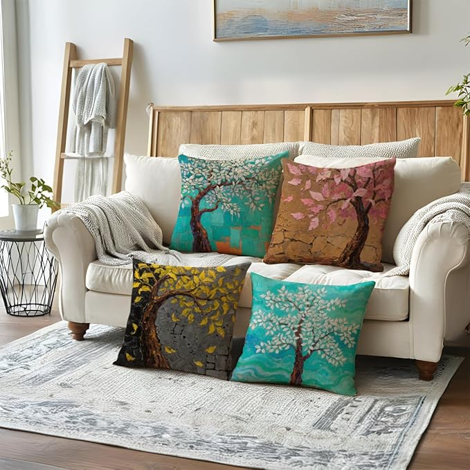 Decorative Throw Pillow Case Oil Painting Square Home Decorative Cushion Cover - Image 7