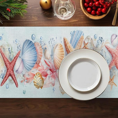 Ocean Starfish Table Runner, Cotton Dining Table Runner, Table Center Decor - Image 6