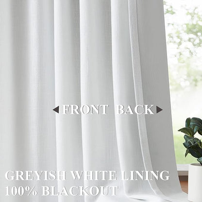 Vision Home White Pinch Pleated Full Blackout Curtains 60 inch Wide Thermal - Image 3