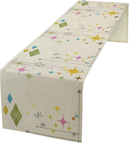 Abstract Geometric Table Runner Bathroom Mid Century Minimalist Stars Modern by ShiTingYu