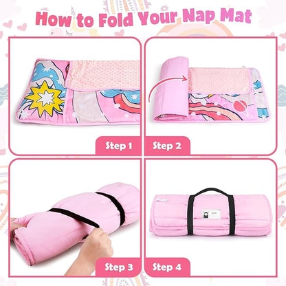 TANOSHII® Toddler Nap Mat with Pillow and Blanket, Portable Kids Sleeping Mats - Image 6